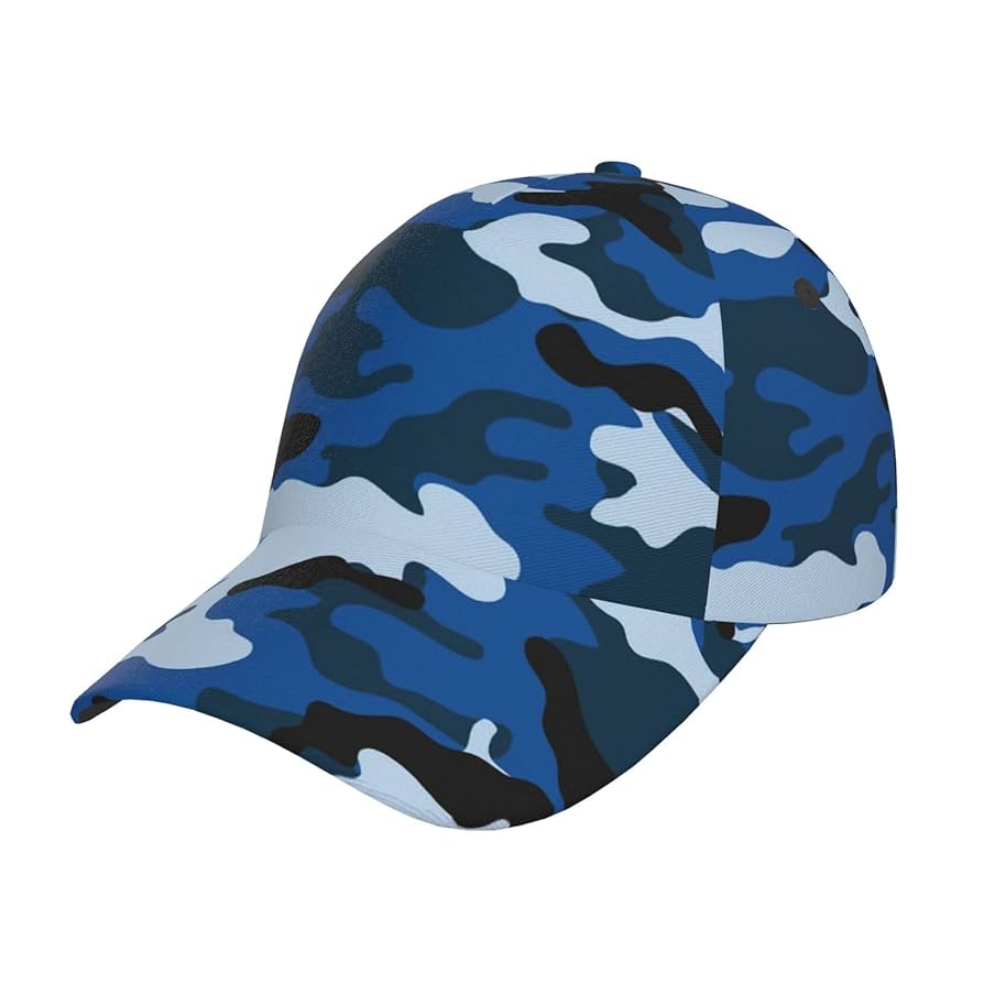 Amazon.co.jp: 野球帽 キャップ スポーツ帽子 迷彩柄 ブルー